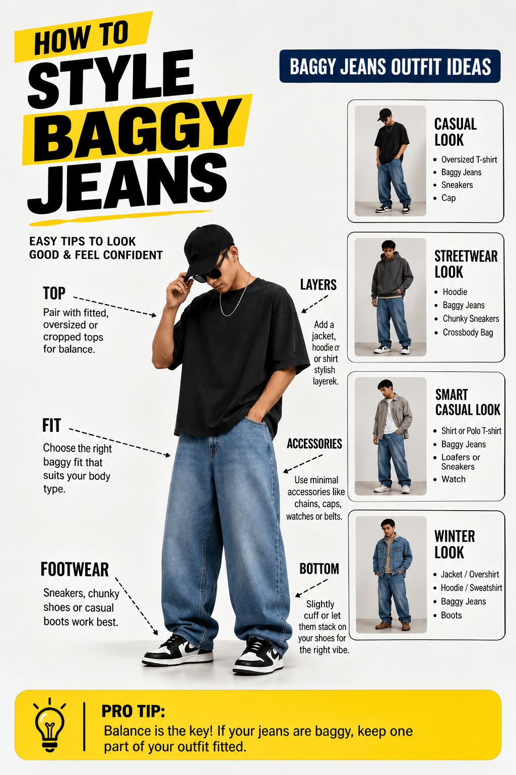 how to style baggy jeans